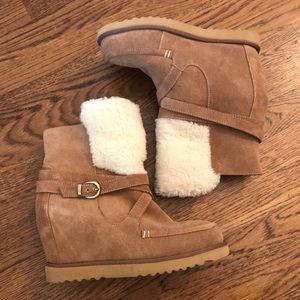 ATWELL NWT Suede Hidden Wedge Booties 8